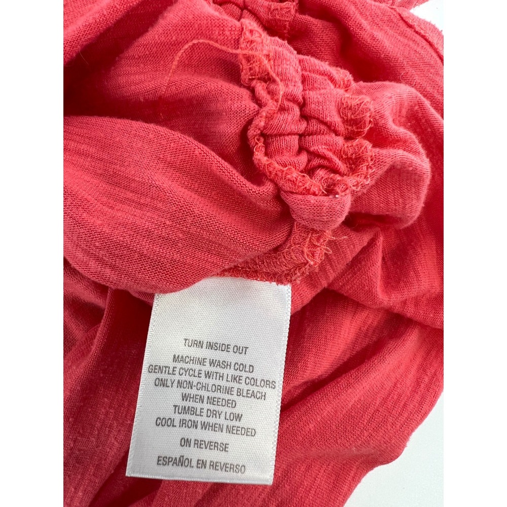 Style & Co Woman Plus Size 3X Coral Pink Floral Graphic Cinched Side Top Tee - Picture 3 of 10